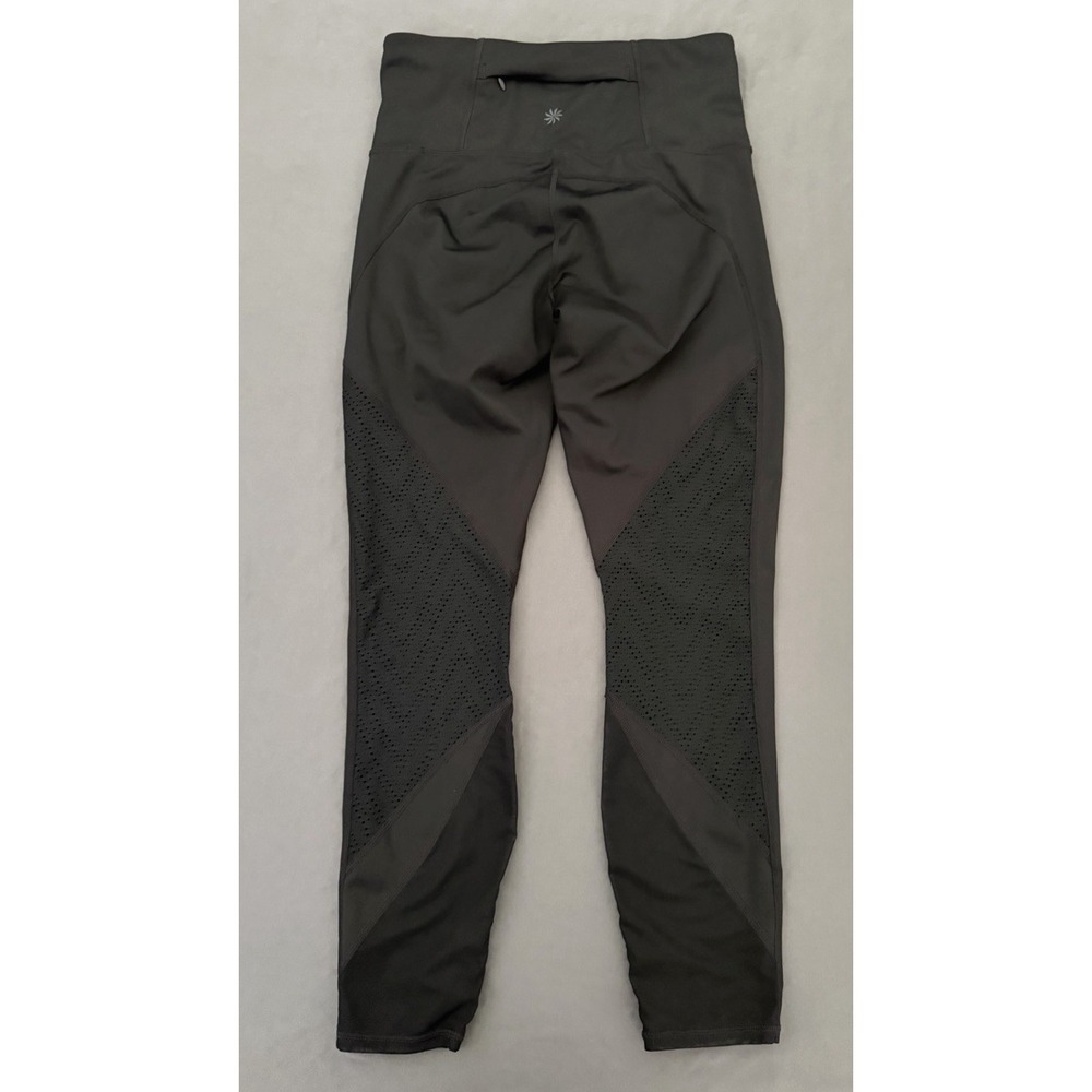 Athleta Precision Leggings Size Small Black‎ Mesh Panels Athletic RN54023